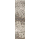 Homeroots 10' Gray And Dark Gray Abstract Power Loom Runner Rug  Polypropylene 531676