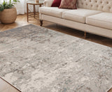 Homeroots 5' X 8' Gray And Dark Gray Abstract Power Loom Area Rug  Polypropylene 531677