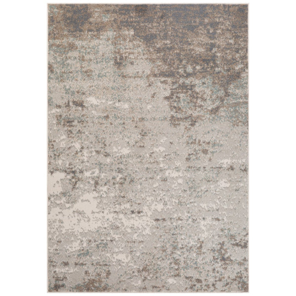 HomeRoots 10' Gray and Ivory Abstract Area Rug - Modern, Stain-Resistant Design for High-Traffic Spaces 6' X 9' 531678