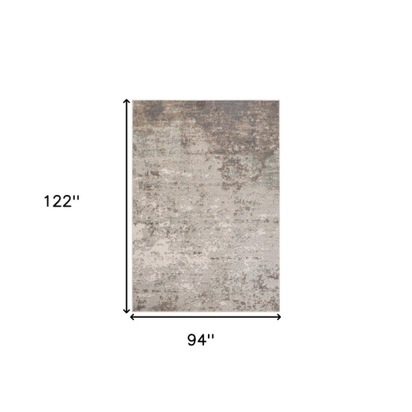 HomeRoots 10' Gray and Ivory Abstract Area Rug - Modern, Stain-Resistant Design for High-Traffic Spaces 8' X 10' 531679