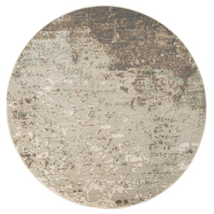 HomeRoots 10' Gray and Ivory Abstract Area Rug - Modern, Stain-Resistant Design for High-Traffic Spaces 8' Round 531680