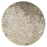 Homeroots 8' Gray And Dark Gray Abstract Power Loom Round Rug  Polypropylene 531680