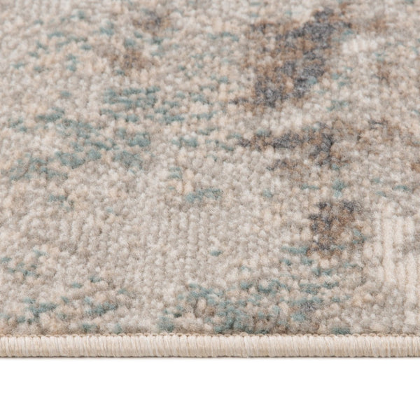 HomeRoots 10' Gray and Ivory Abstract Area Rug - Modern, Stain-Resistant Design for High-Traffic Spaces 8' Round 531680