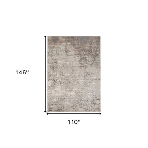 HomeRoots 10' Gray and Ivory Abstract Area Rug - Modern, Stain-Resistant Design for High-Traffic Spaces 9' X 12' 531681
