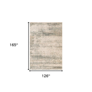 HomeRoots 10' Ivory and Gray Abstract Area Rug - Modern Design for Living Rooms, Durable & Stain Resistant 10' X 14' 531682