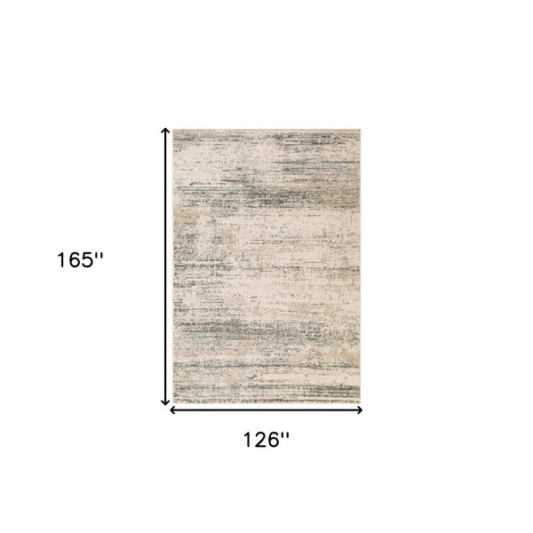 HomeRoots 10' Ivory and Gray Abstract Area Rug - Modern Design for Living Rooms, Durable & Stain Resistant 10' X 14' 531682