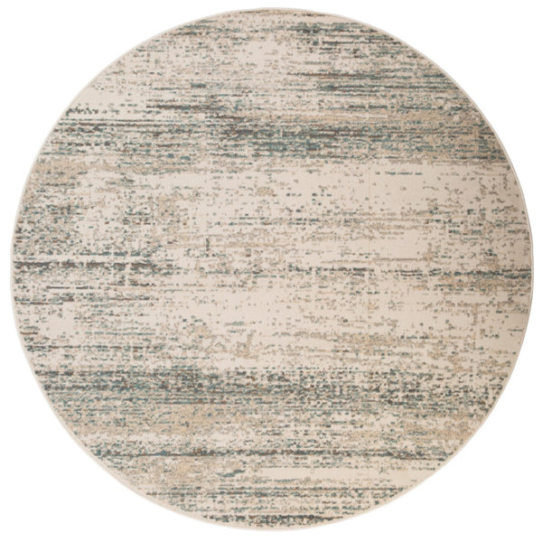 HomeRoots 10' Ivory and Gray Abstract Area Rug - Modern Design for Living Rooms, Durable & Stain Resistant 8' Round 531688