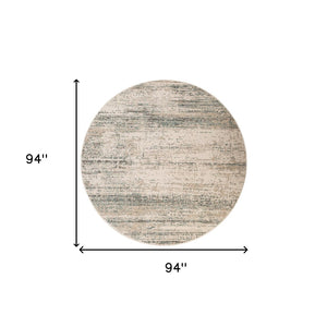 HomeRoots 10' Ivory and Gray Abstract Area Rug - Modern Design for Living Rooms, Durable & Stain Resistant 8' Round 531688