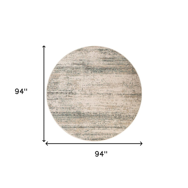 HomeRoots 10' Ivory and Gray Abstract Area Rug - Modern Design for Living Rooms, Durable & Stain Resistant 8' Round 531688