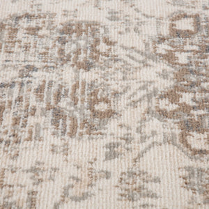 HomeRoots 10' Elegant Gray and Beige Medallion Area Rug – Durable, Stain-Resistant Design for Family Homes 10' X 14' 531690