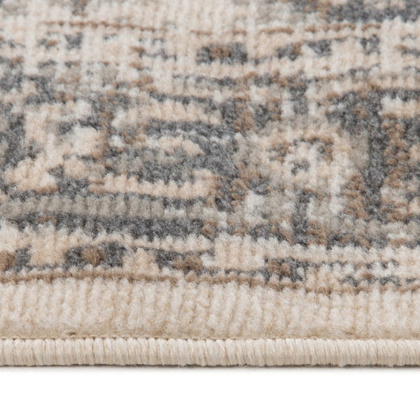 HomeRoots 10' Elegant Gray and Beige Medallion Area Rug – Durable, Stain-Resistant Design for Family Homes 8' X 10' 531695