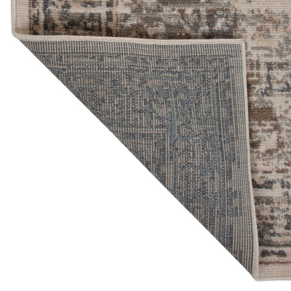 HomeRoots 10' Elegant Gray and Beige Medallion Area Rug – Durable, Stain-Resistant Design for Family Homes 8' X 10' 531695