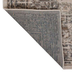 HomeRoots 10' Elegant Gray and Beige Medallion Area Rug – Durable, Stain-Resistant Design for Family Homes 8' Round 531696