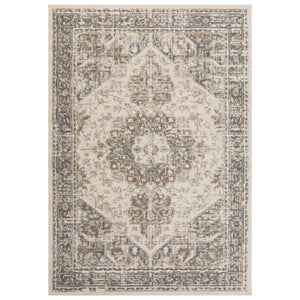 HomeRoots 10' Elegant Gray and Beige Medallion Area Rug – Durable, Stain-Resistant Design for Family Homes 9' X 12' 531697