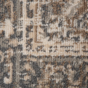 HomeRoots 10' Elegant Gray and Beige Medallion Area Rug – Durable, Stain-Resistant Design for Family Homes 9' X 12' 531697