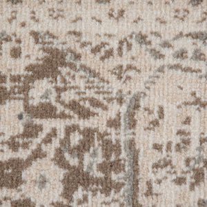 HomeRoots 10' Cream and Brown Medallion Area Rug - Durable, Elegant Design for High-Traffic Living Spaces 10' X 14' 531698