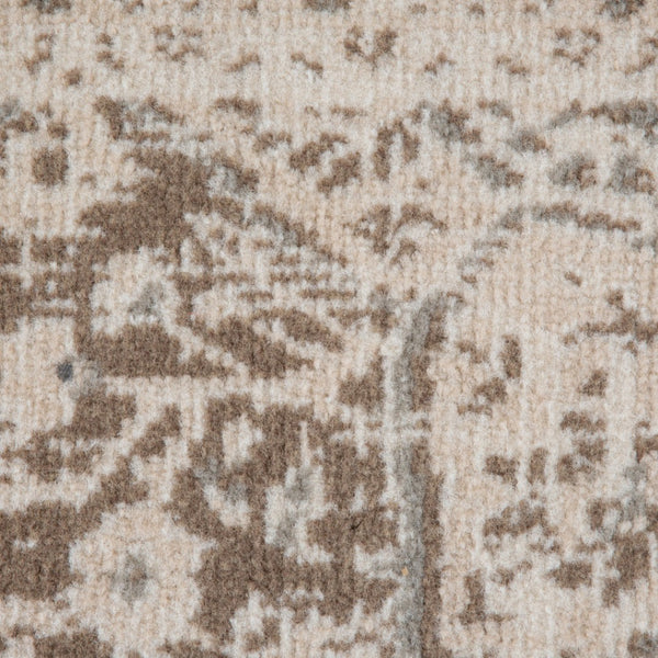 HomeRoots 10' Cream and Brown Medallion Area Rug - Durable, Elegant Design for High-Traffic Living Spaces 6' X 9' 531702