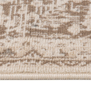 HomeRoots 10' Cream and Brown Medallion Area Rug - Durable, Elegant Design for High-Traffic Living Spaces 8' X 10' 531703