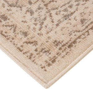 HomeRoots 10' Cream and Brown Medallion Area Rug - Durable, Elegant Design for High-Traffic Living Spaces 8' X 10' 531703