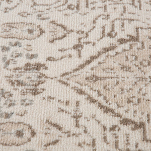HomeRoots 10' Cream and Brown Medallion Area Rug - Durable, Elegant Design for High-Traffic Living Spaces 8' X 10' 531703