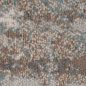 HomeRoots 10' Contemporary Abstract Area Rug in Ivory, Brown, and Green - Stain-Resistant for Family Spaces 6' X 9' 531710