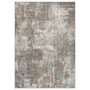 HomeRoots 10' Contemporary Abstract Area Rug in Ivory, Brown, and Green - Stain-Resistant for Family Spaces 8' X 10' 531711