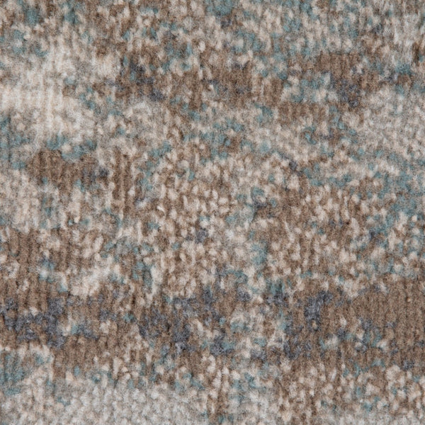 HomeRoots 10' Contemporary Abstract Area Rug in Ivory, Brown, and Green - Stain-Resistant for Family Spaces 9' X 12' 531713