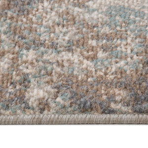 HomeRoots 10' Contemporary Abstract Area Rug in Ivory, Brown, and Green - Stain-Resistant for Family Spaces 9' X 12' 531713