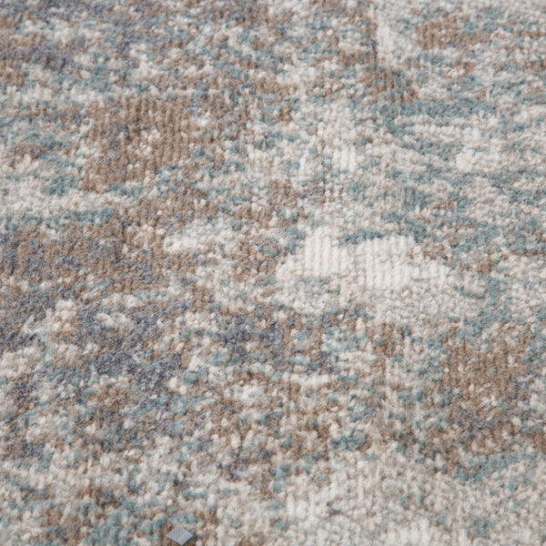 HomeRoots 10' Contemporary Abstract Area Rug in Ivory, Brown, and Green - Stain-Resistant for Family Spaces 9' X 12' 531713