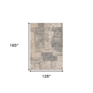 HomeRoots 10' Gray and Sand Abstract Area Rug - Stylish, Durable, and Stain-Resistant for Busy Homes 10' X 14' 531714