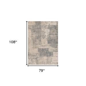 HomeRoots 10' Gray and Sand Abstract Area Rug - Stylish, Durable, and Stain-Resistant for Busy Homes 6' X 9' 531718