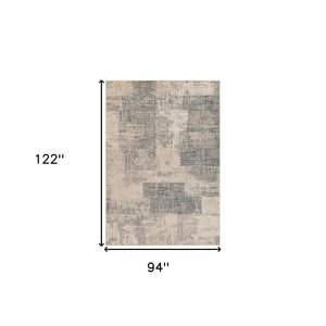 HomeRoots 10' Gray and Sand Abstract Area Rug - Stylish, Durable, and Stain-Resistant for Busy Homes 8' X 10' 531719
