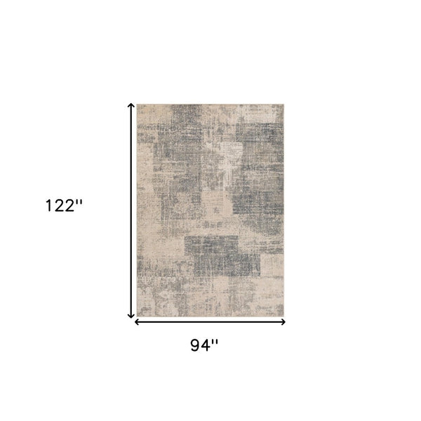 HomeRoots 10' Gray and Sand Abstract Area Rug - Stylish, Durable, and Stain-Resistant for Busy Homes 8' X 10' 531719
