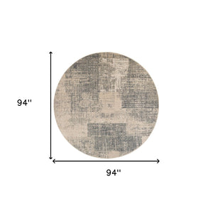 HomeRoots 10' Gray and Sand Abstract Area Rug - Stylish, Durable, and Stain-Resistant for Busy Homes 8' Round 531720