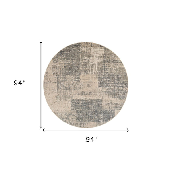 HomeRoots 10' Gray and Sand Abstract Area Rug - Stylish, Durable, and Stain-Resistant for Busy Homes 8' Round 531720
