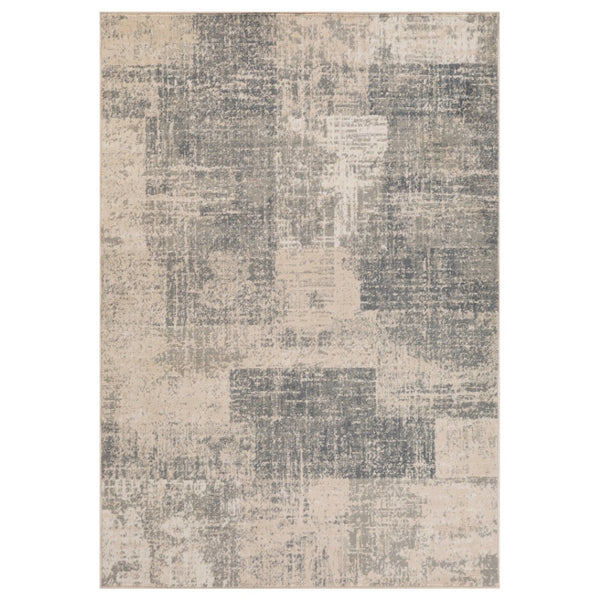HomeRoots 10' Gray and Sand Abstract Area Rug - Stylish, Durable, and Stain-Resistant for Busy Homes 9' X 12' 531721