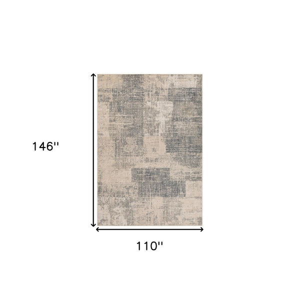 HomeRoots 10' Gray and Sand Abstract Area Rug - Stylish, Durable, and Stain-Resistant for Busy Homes 9' X 12' 531721