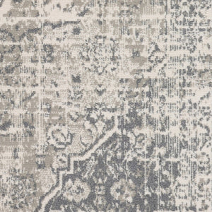 HomeRoots 10' Gray and Ivory Medallion Area Rug - Durable, Stain-Resistant Design for Stylish Living Spaces 10' X 14' 531722