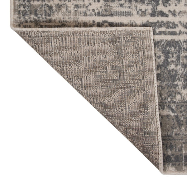 HomeRoots 10' Gray and Ivory Medallion Area Rug - Durable, Stain-Resistant Design for Stylish Living Spaces 10' X 14' 531722