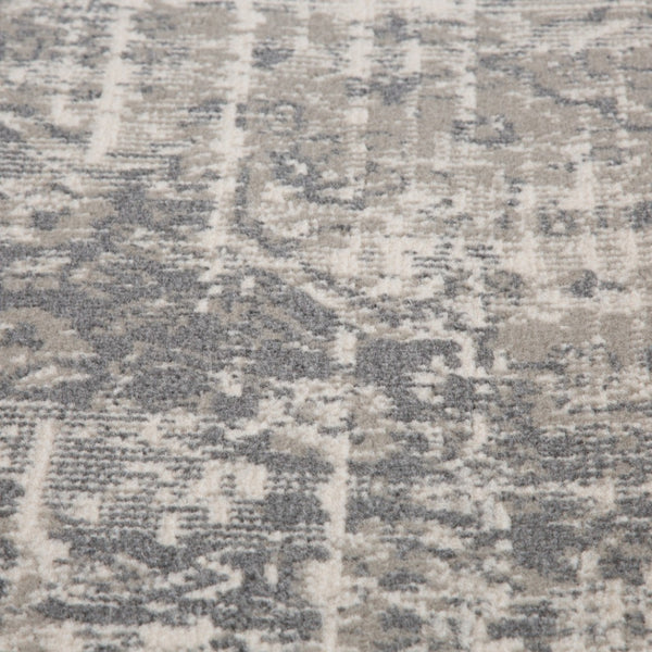 HomeRoots 10' Gray and Ivory Medallion Area Rug - Durable, Stain-Resistant Design for Stylish Living Spaces 6' X 9' 531726