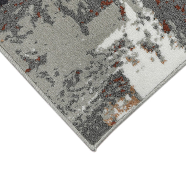 HomeRoots 10' Contemporary Abstract Area Rug in Ivory, Gray, and Rust - Durable, Stain-Resistant Design for Home 10' X 14' 531730