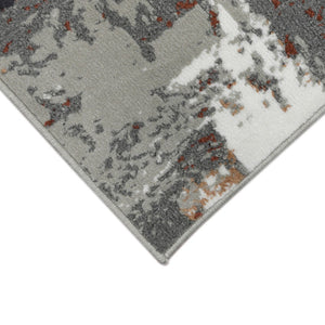HomeRoots 10' Contemporary Abstract Area Rug in Ivory, Gray, and Rust - Durable, Stain-Resistant Design for Home 6' X 9' 531734