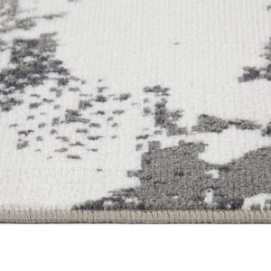 HomeRoots 10' Contemporary Abstract Area Rug in Ivory, Gray, and Rust - Durable, Stain-Resistant Design for Home 8' Round 531744