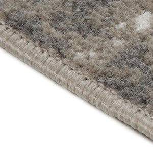 HomeRoots 10' Contemporary Abstract Area Rug in Ivory, Gray, and Rust - Durable, Stain-Resistant Design for Home 8' Round 531744