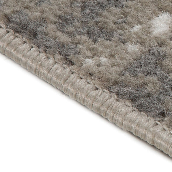 HomeRoots 10' Contemporary Abstract Area Rug in Ivory, Gray, and Rust - Durable, Stain-Resistant Design for Home 8' Round 531744