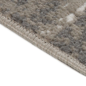HomeRoots 10' Contemporary Abstract Area Rug in Ivory, Gray, and Rust - Durable, Stain-Resistant Design for Home 8' Round 531744