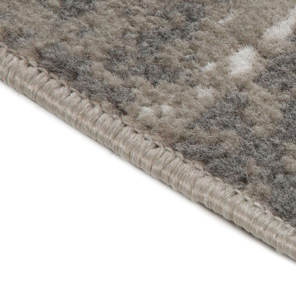 HomeRoots 10' Contemporary Abstract Area Rug in Ivory, Gray, and Rust - Durable, Stain-Resistant Design for Home 8' Round 531744