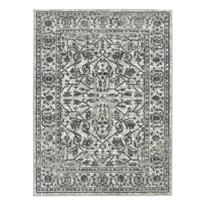 HomeRoots 10' Elegant Ivory Gray Floral Area Rug – Durable, Stain Resistant, Perfect for Family Living Spaces 10' X 14' 531746