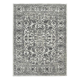 Homeroots 10' Gray And Dark Gray Floral Power Loom Runner Rug  Polypropylene 531748