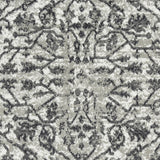 Homeroots 10' Gray And Dark Gray Floral Power Loom Runner Rug  Polypropylene 531748